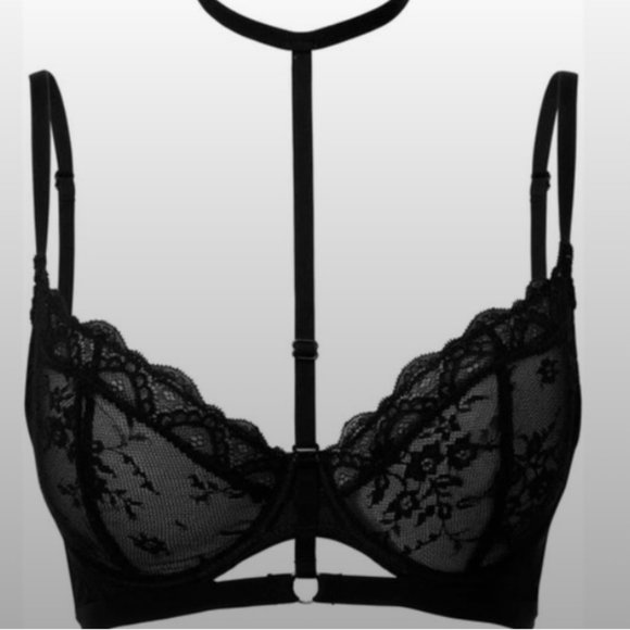 Killstar Other - Killstar Sexy Sheer Evil Black Floral Lace Collared Bra XXL NWT